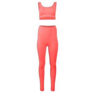 Bum Athletics Ribbed High Waist Leggings in Neon Raspberry